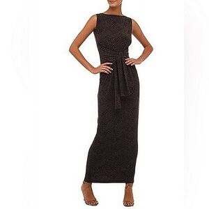 Norma Kamali-Dark Grey Snake Waist Tying Maxi Dress Size XL